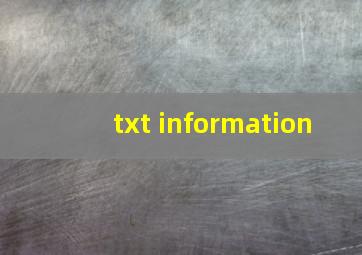 txt information